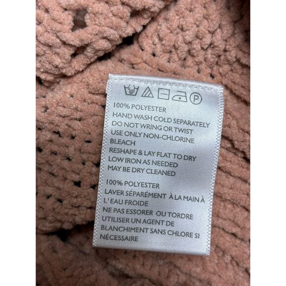 Urban Outfitters Cable Knit Cropped Sweater Womens Size S Dusty Rose Oversized - Picture 4 of 7
